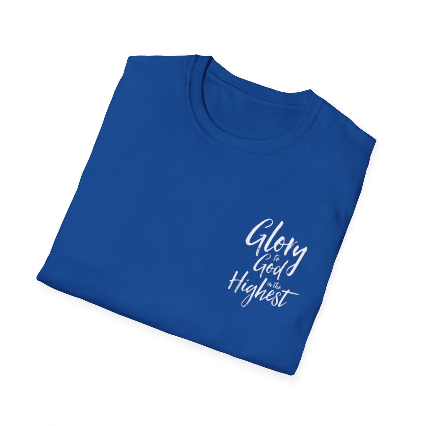 Christian Unisex Softstyle T-Shirt with 'Glory God Highest' Design