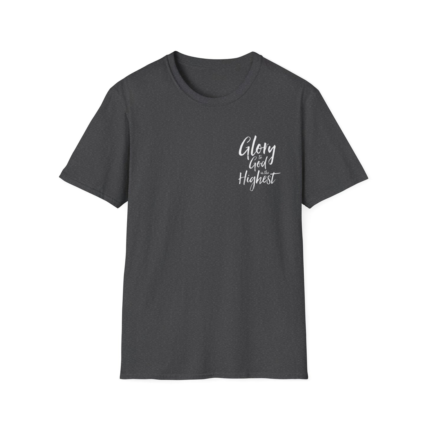 Christian Unisex Softstyle T-Shirt with 'Glory God Highest' Design