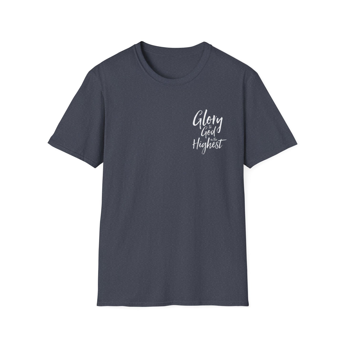 Christian Unisex Softstyle T-Shirt with 'Glory God Highest' Design