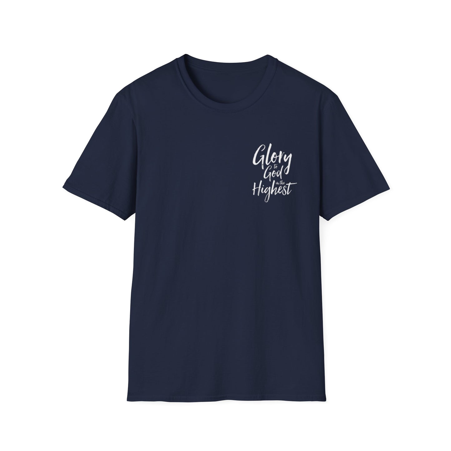 Christian Unisex Softstyle T-Shirt with 'Glory God Highest' Design