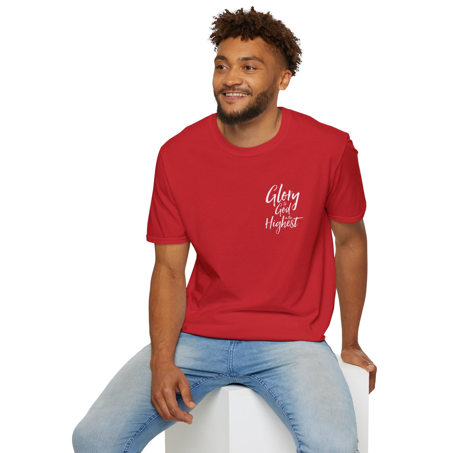 Christian Unisex Softstyle T-Shirt with 'Glory God Highest' Design