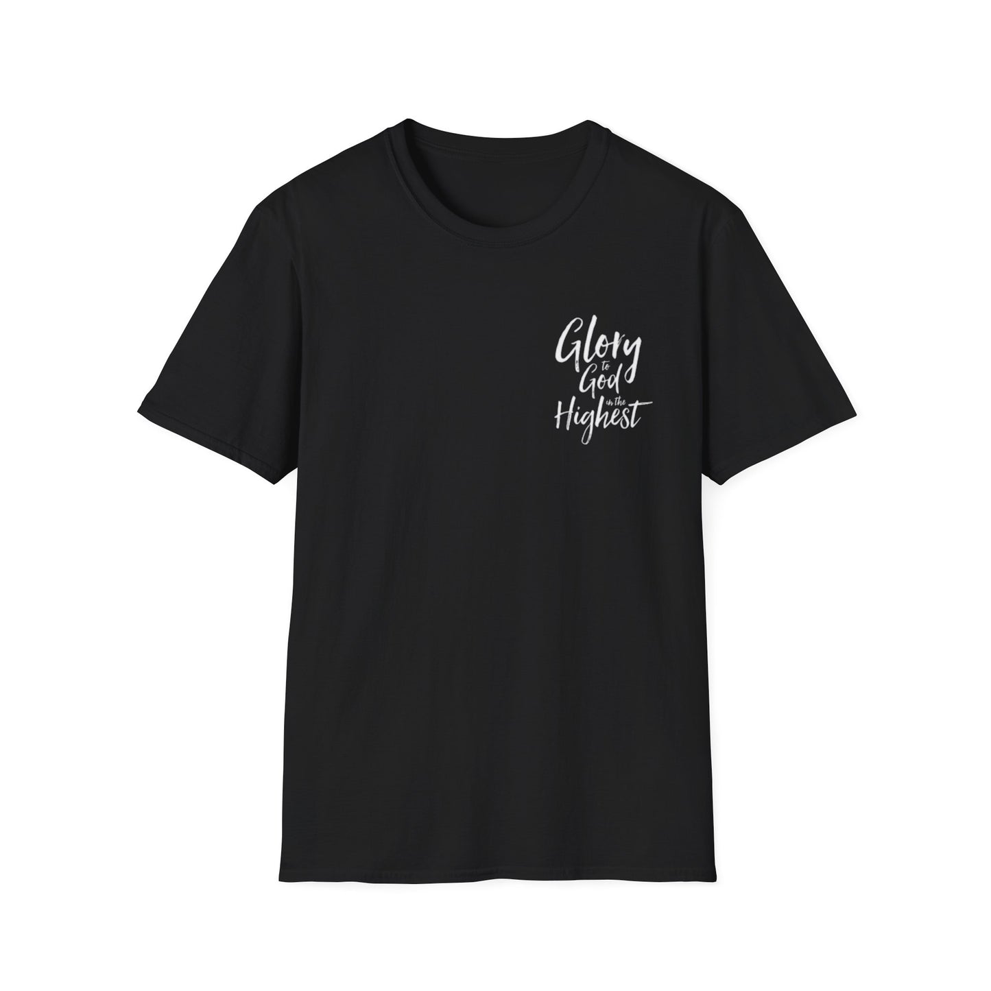 Christian Unisex Softstyle T-Shirt with 'Glory God Highest' Design