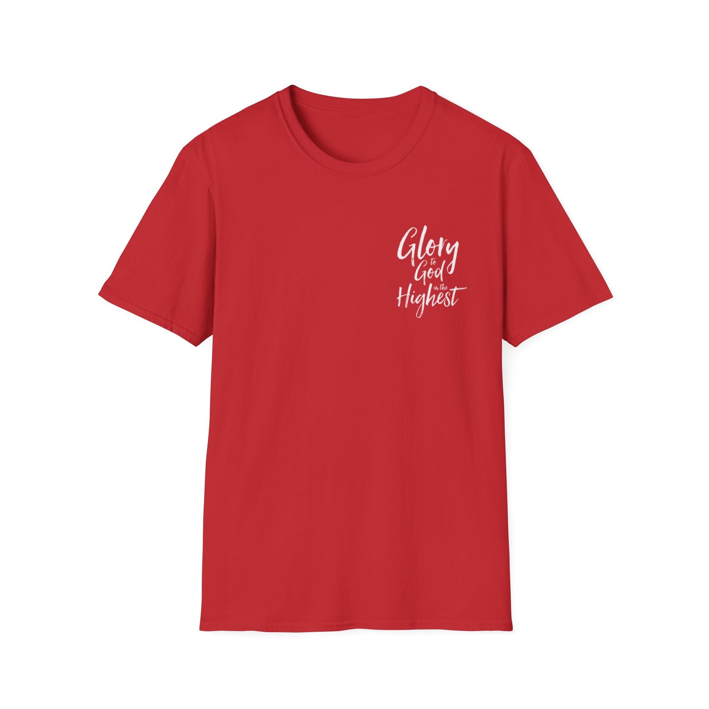 Christian Unisex Softstyle T-Shirt with 'Glory God Highest' Design