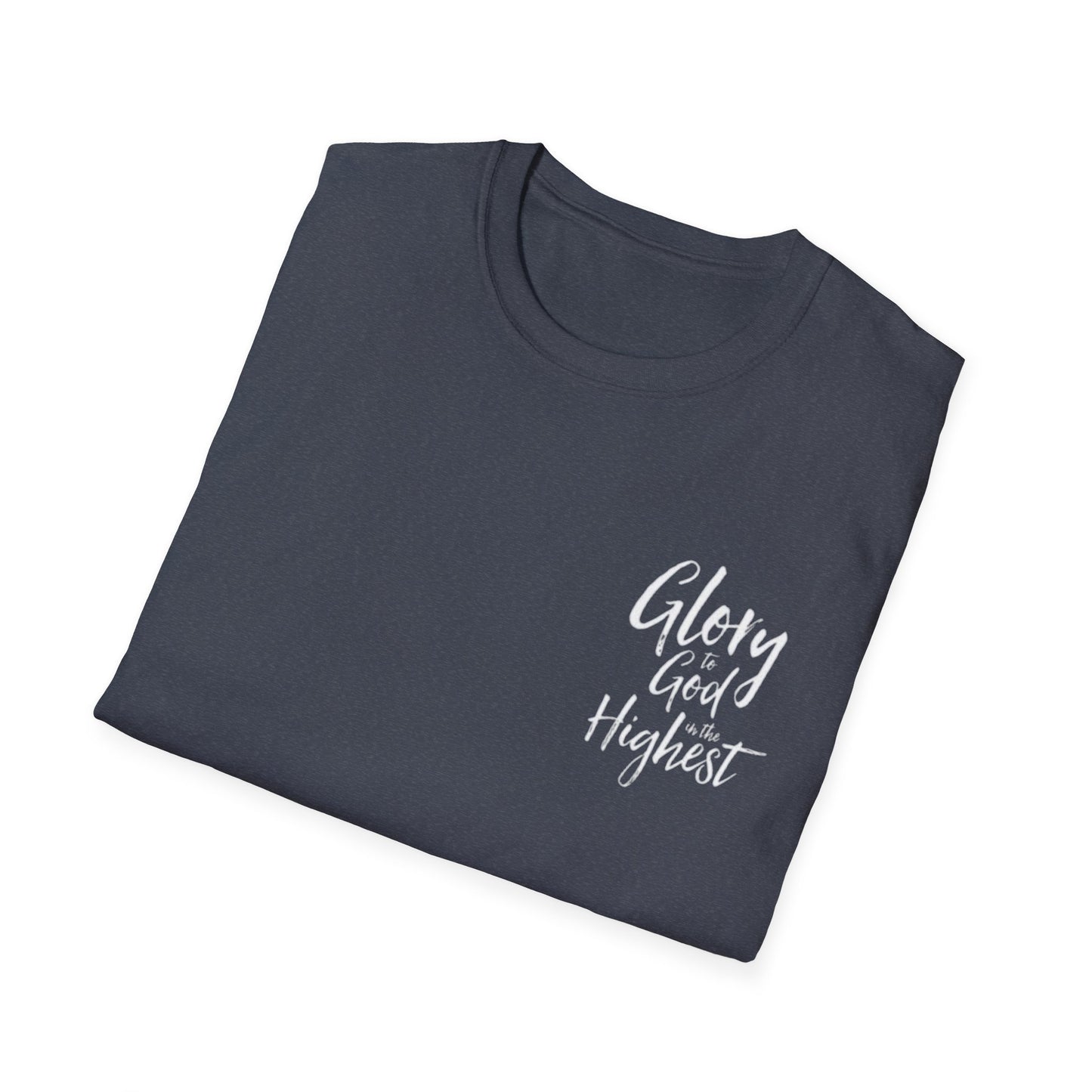 Christian Unisex Softstyle T-Shirt with 'Glory God Highest' Design