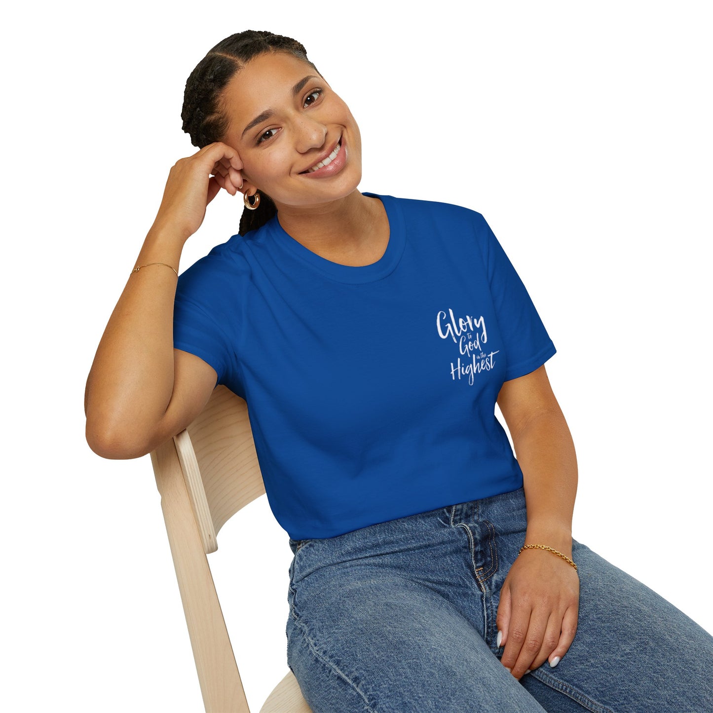 Christian Unisex Softstyle T-Shirt with 'Glory God Highest' Design