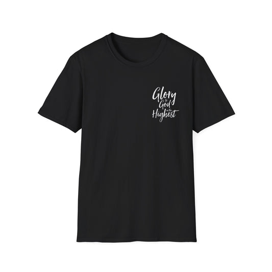 Christian Unisex Softstyle T-Shirt with 'Glory God Highest' Design